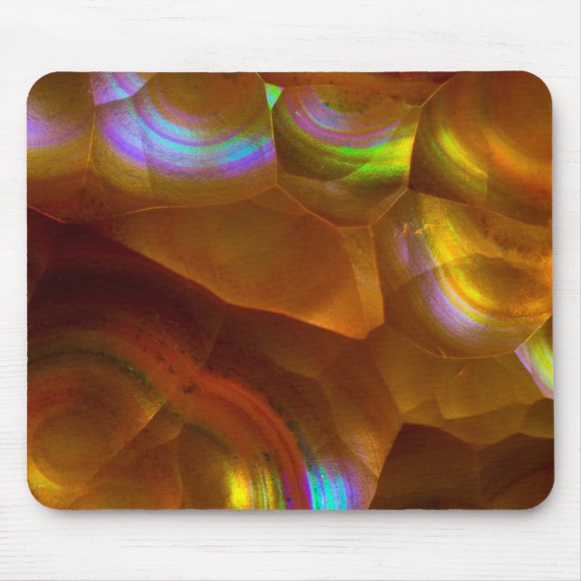 Mousepad Opal de fogo laranja iridescente (Frente)