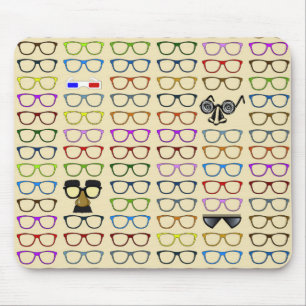 Mousepad Opções - Padrão de Eyeglass Whimsical