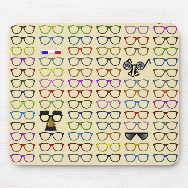 Mousepad Opções - Padrão de Eyeglass Whimsical (Frente)