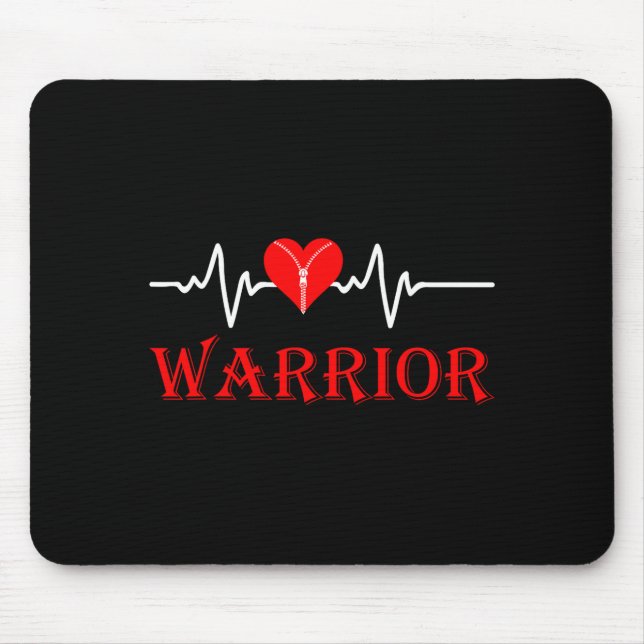 Mousepad Open Heart Surgery Recovery Survivor Heart Warrior (Frente)
