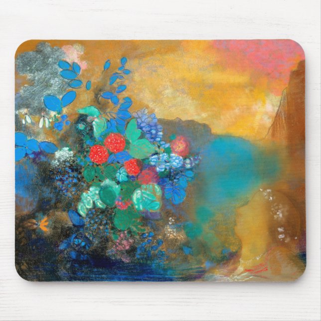 Mousepad Ophelia entre as Flores, Redon (Frente)