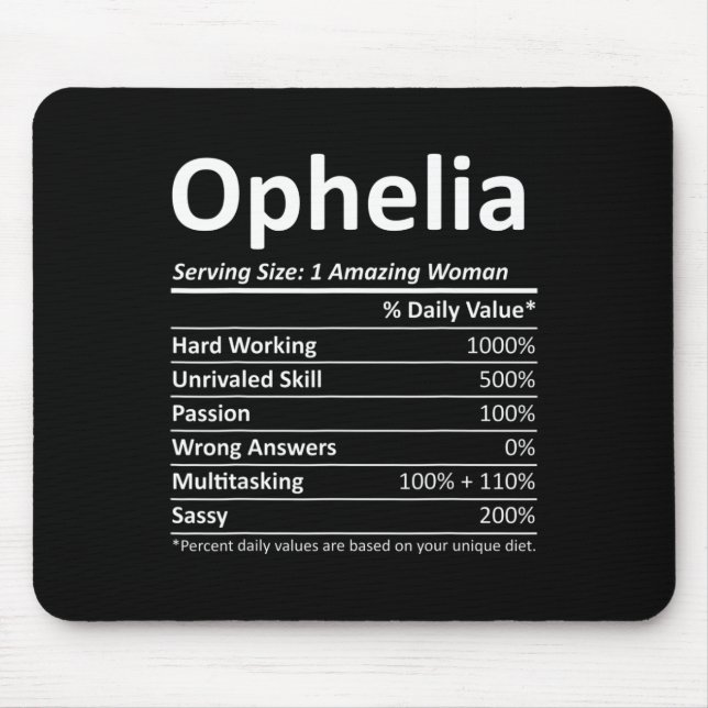 Mousepad Ophelia Nutrition Nome Personalizado Funny Christm (Frente)