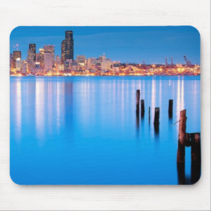 Mousepad Opinião azul da hora de Seattle do centro