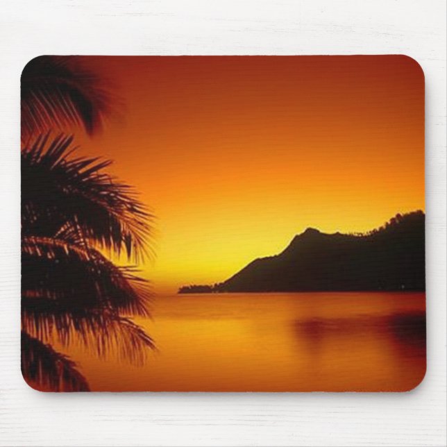Mousepad Opinião bonita da praia do por do sol (Frente)