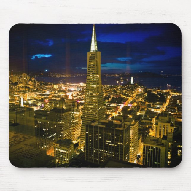 Mousepad Opinião da noite de San Francisco. (Frente)