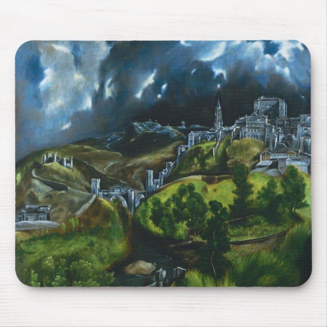 Mousepad Opinião de El Greco do tapete do rato de Toledo (Frente)