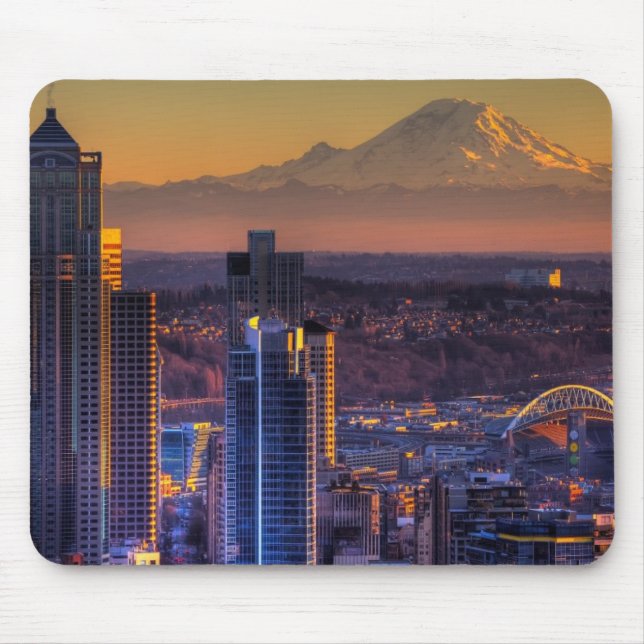 Mousepad Opinião do centro de Seattle, futebol da (Frente)