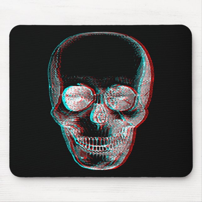 Mousepad Optical Illusion Halloween Skeleton Skull  (Frente)