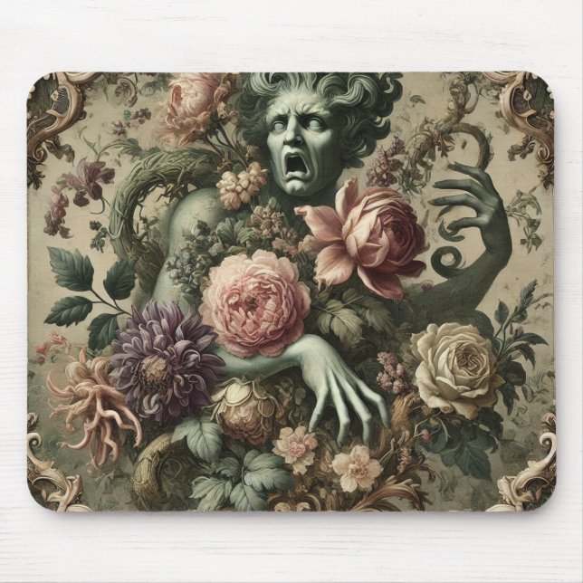 Mousepad Opulência Óptica - Barroco Floral Gótico (Frente)