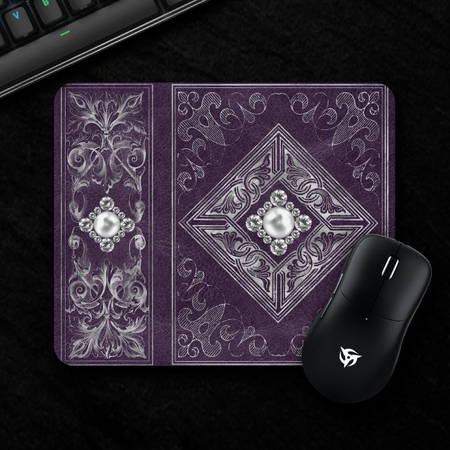 Mousepad Opulsão do ornamentado | Tornozelo púrpura e prate (Criador carregado)