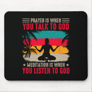 Mousepad Oração de Yoga é Quando Você Fala Com Deus Meditaç