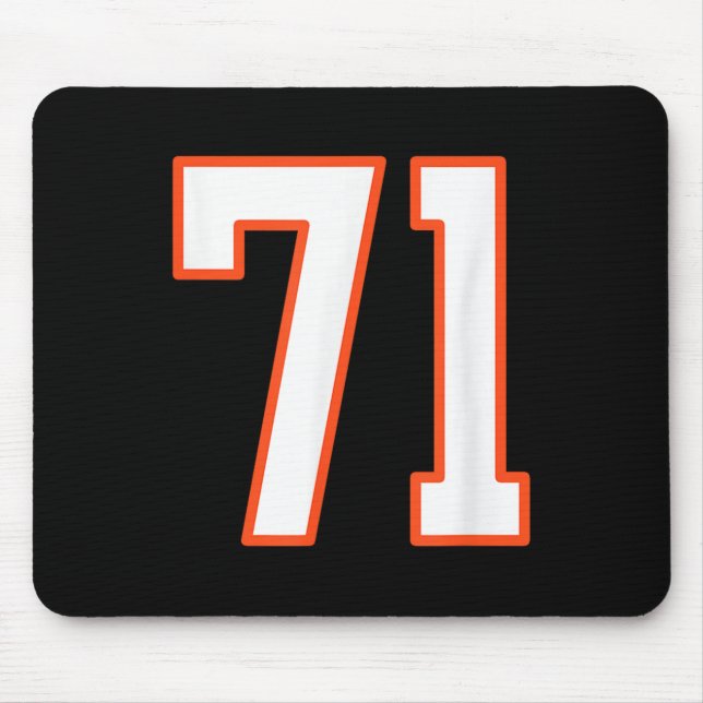 Mousepad Orange And White Srts Number 71 Jersey Uniform Pla (Frente)