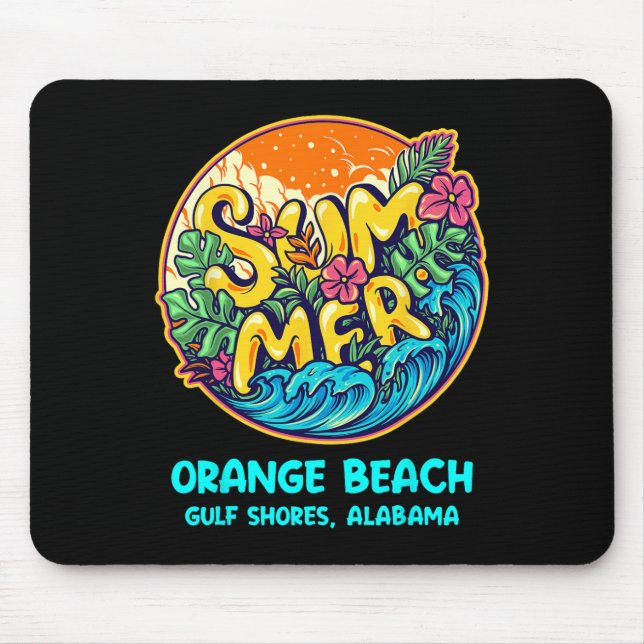 Mousepad Orange Beach Golfo Shores Alabama Summer Vacation  (Frente)