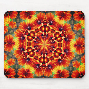 Mousepad Orange Daisies Abstrato Flower Art