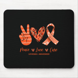 Mousepad Orange Lepard Peace Love Cure Leukemia Sensibiliza
