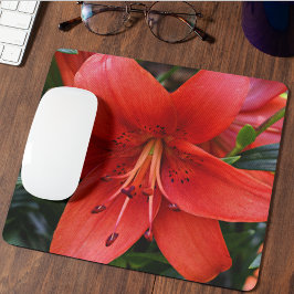 Mousepad Orange Lily Bloom Floral