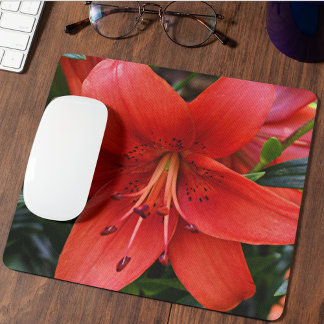 Mousepad Orange Lily Bloom Floral