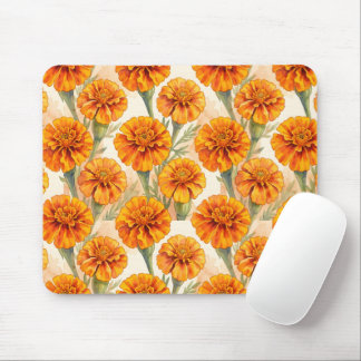Mousepad Orange marigold flowers pattern