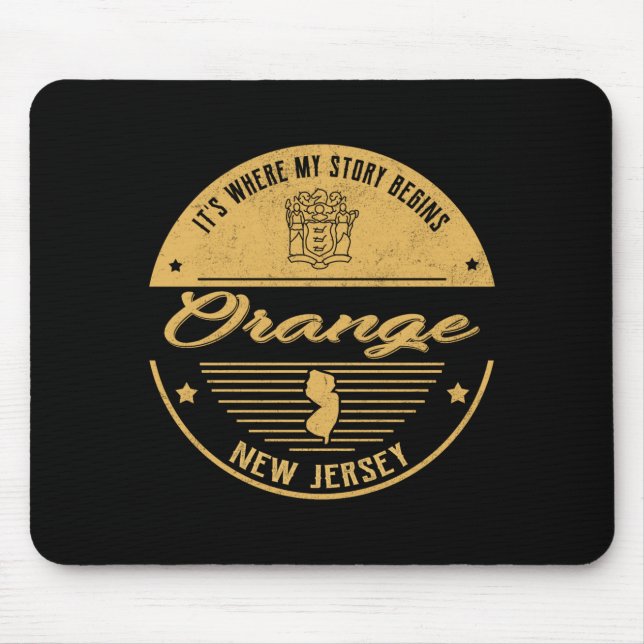 Mousepad Orange New Jersey Its Where My Story Begins  (Frente)