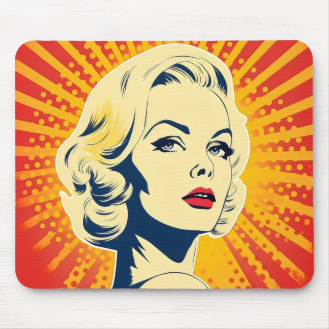 Mousepad Orange Pop Art Blonde (Frente)
