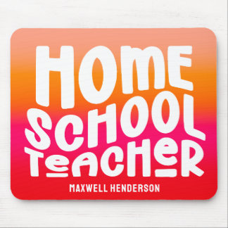 Mousepad Orange Red Ombre Homeschool Teacher Text Design
