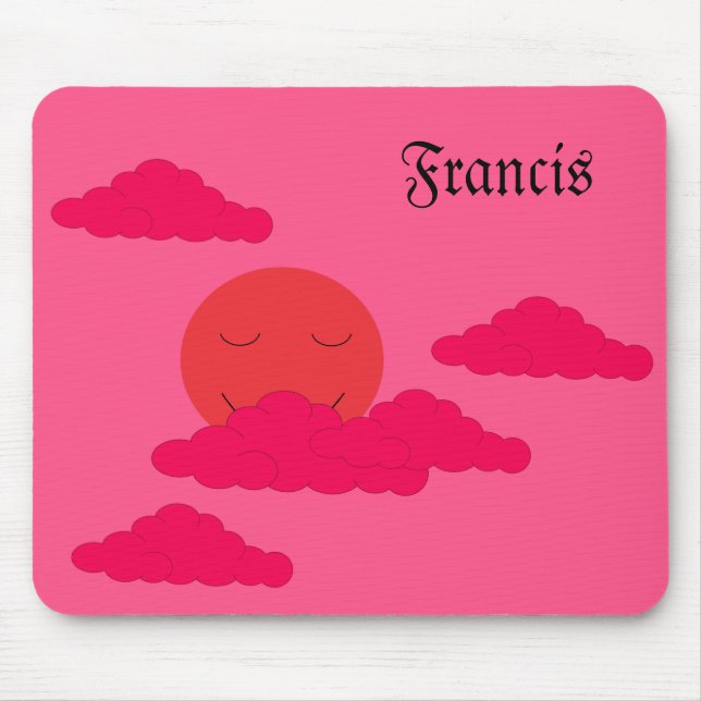 Mousepad Orange Setting Sun in Red Sky:  (Frente)