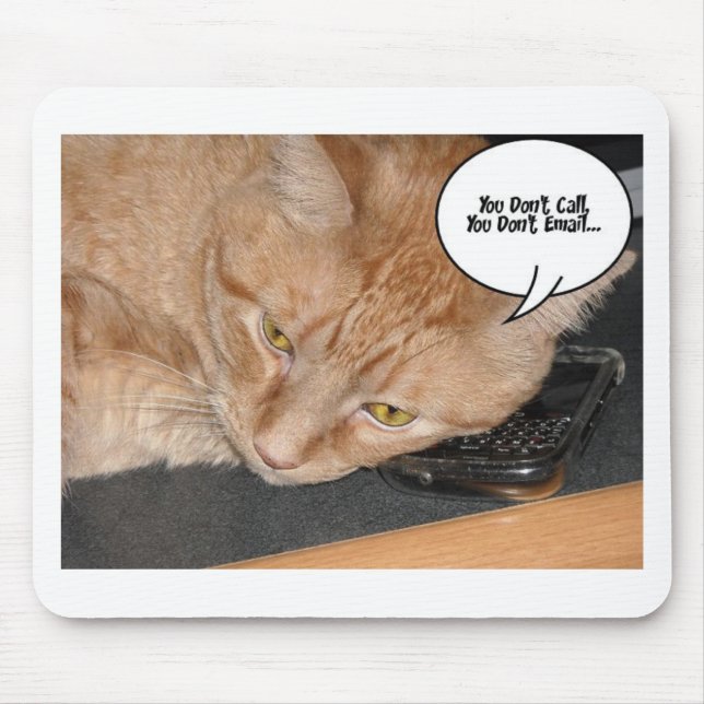 Mousepad Orange Tabby Cat Humor/Telefone Celular (Frente)