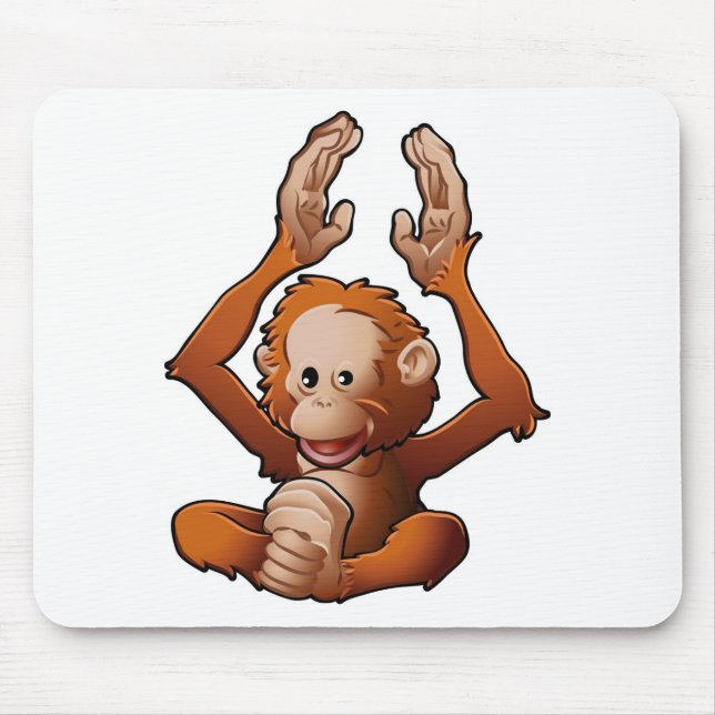 Mousepad orangotango amigável bonito (Frente)