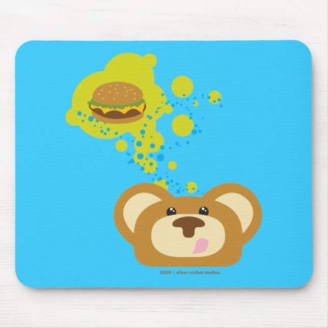 Mousepad orbiebear com hamburguer do queijo (Frente)