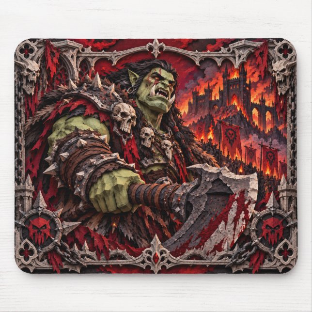 Mousepad Orc, Monstro de Corte de Papel (Frente)
