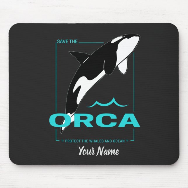 Mousepad Orca Killer Whale para uma garota que ama Orcas (Frente)