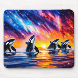 Mousepad Orcas Sob Galaxy Sky 02 Design por Rich AMeN