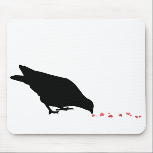 Mousepad ordem de perfuração. blackbird e corações verm