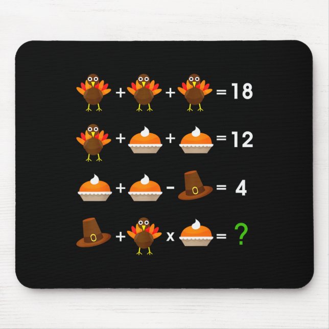 Mousepad Order Of Operations Thanksgiving Quiz Funny Math T (Frente)