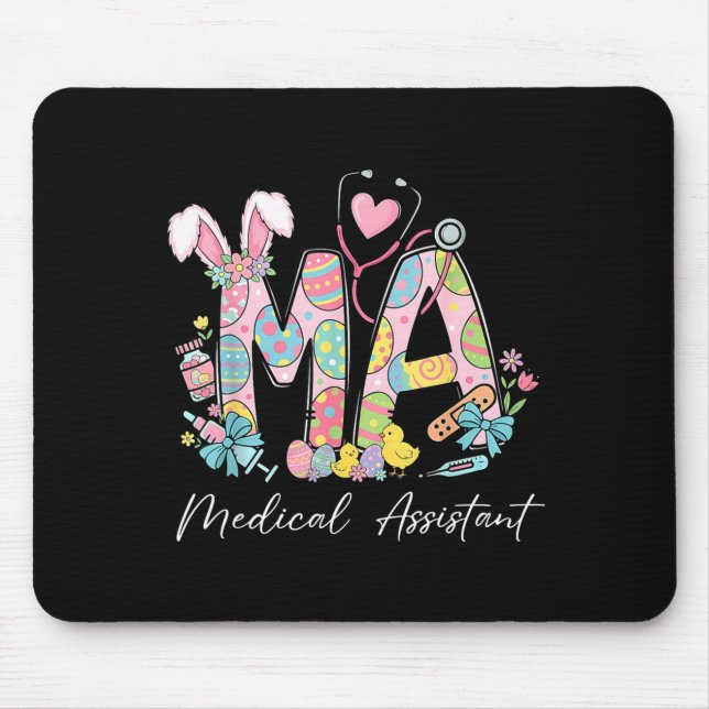 Mousepad Orelhas de coelho estetoscópio assistente médico P (Frente)