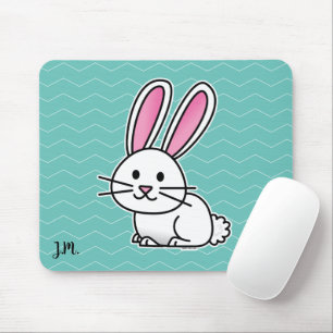 Mousepad Orelhas longas da cauda macia branca afortunada do