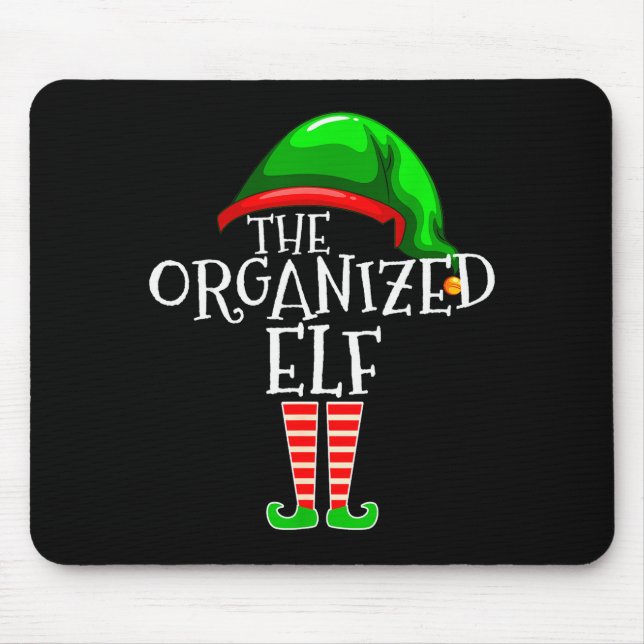 Mousepad Organized Elf Group Matching Family Christmas  (Frente)