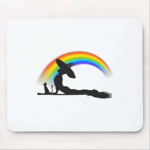 Mousepad Orgulho de Ioga Lgbt Bruxa Hippie Arco-íris Hallow