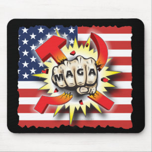 MOUSEPAD ORGULHO DO AMERICANO DO PUNHO DO COMUNISMO MAGA DA