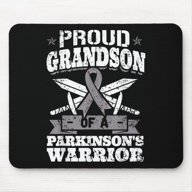 Mousepad Orgulho Do Avô De Um Guerreiro Parkinsons Pd Aware (Frente)