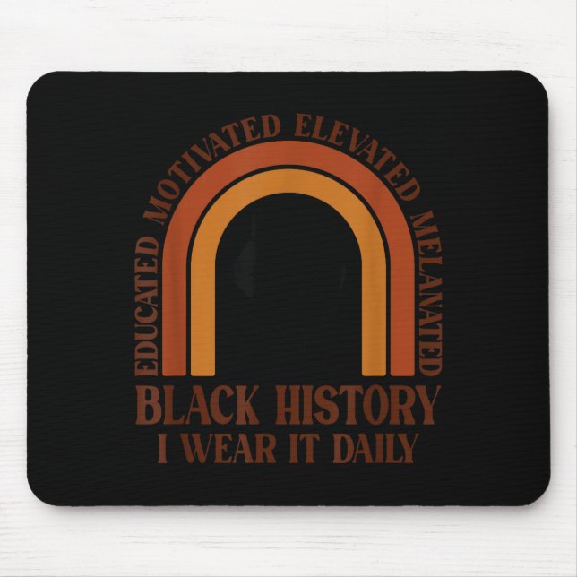Mousepad Orgulho Educado Motivado Elevado História Negra (Frente)