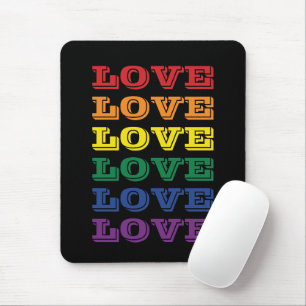 Mousepad  Orgulho gay LGBTQ Adoro Texto Repetido Personaliz