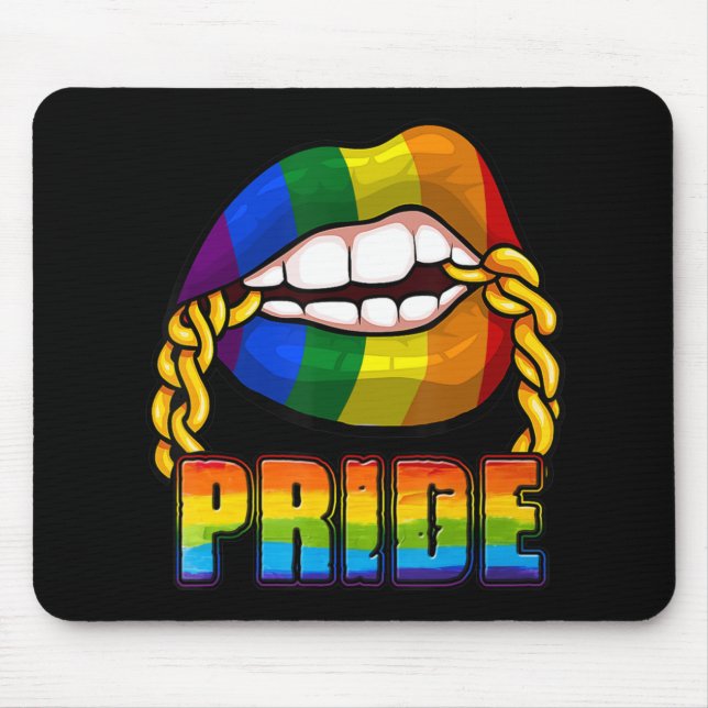 Mousepad Orgulho gay Rainbow Lábios LGBT Consciência LGBT M (Frente)