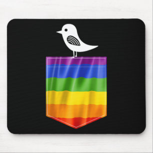 Mousepad Orgulho gay Sinalizador Pequeno Pássaro Lgbt Resis