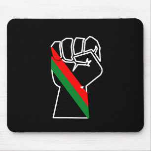 Mousepad orgulho negro punho vermelho verde bandeira pan-af