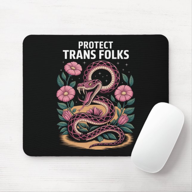 Mousepad Orgulho Trans Retro Direito Trans Proteger Pessoas (Com mouse)