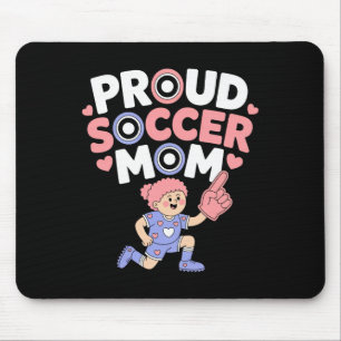 Mousepad Orgulhosa Mãe de Futebol Torcedor Alegre Apoio Par