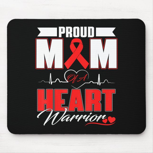 Mousepad Orgulhosa Mãe De Um Guerreiro Do Coração Conscient (Frente)