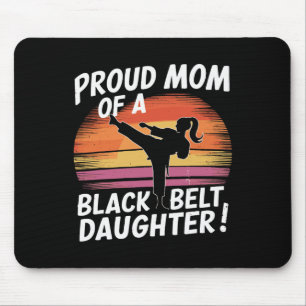 Mousepad Orgulhosa Mãe De Uma Filha Negra Do Cinturão 13