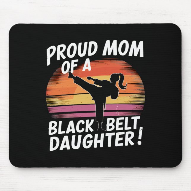 Mousepad Orgulhosa Mãe De Uma Filha Negra Do Cinturão 13 (Frente)